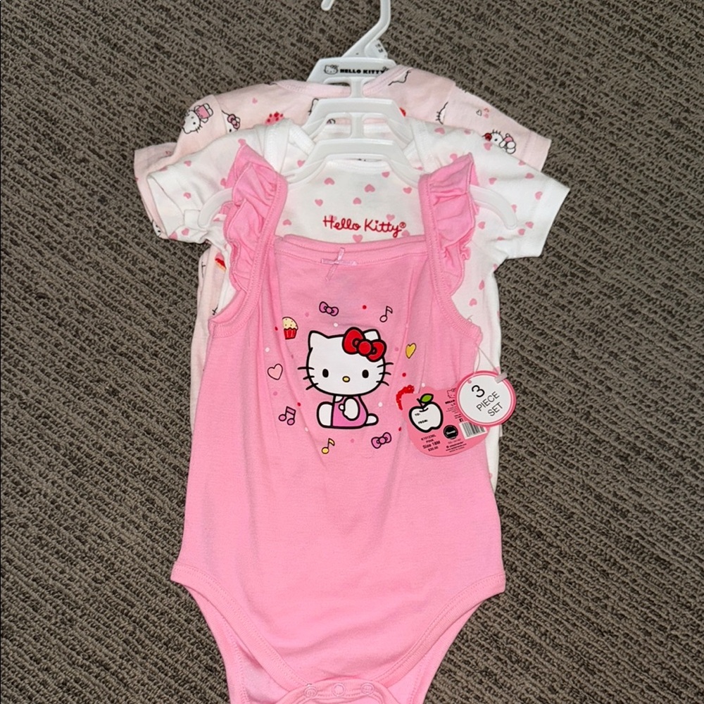 Hello Kitty Pink and White Bodysuit Trio